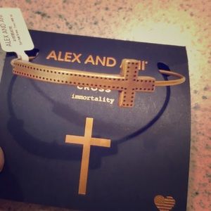 Alex and Ani Spiritual Armor Cross Rafaelian Gold